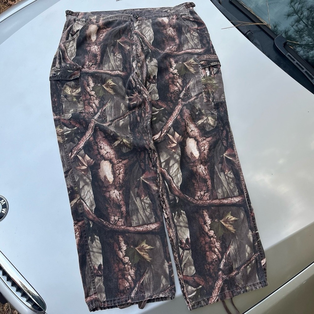 Camo cargo pants with adjustable waist